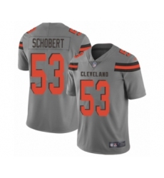 Men's Cleveland Browns #53 Joe Schobert Limited Gray Inverted Legend Football Jersey