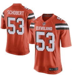 Men's Nike Cleveland Browns #53 Joe Schobert Game Orange Alternate NFL Jersey