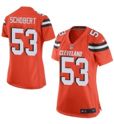 Women's Nike Cleveland Browns #53 Joe Schobert Game Orange Alternate NFL Jersey