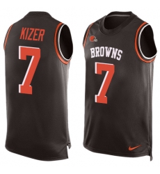 Men's Nike Cleveland Browns #7 DeShone Kizer Limited Brown Player Name & Number Tank Top NFL Jersey