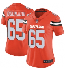 Women's Nike Cleveland Browns #65 Larry Ogunjobi Orange Alternate Vapor Untouchable Limited Player NFL Jersey