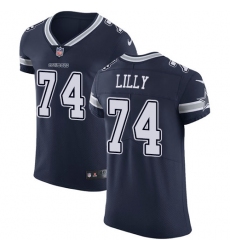 Men's Nike Dallas Cowboys #74 Bob Lilly Navy Blue Team Color Vapor Untouchable Elite Player NFL Jersey