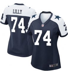 Women's Nike Dallas Cowboys #74 Bob Lilly Game Navy Blue Throwback Alternate NFL Jersey