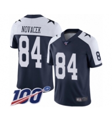 Men's Dallas Cowboys #84 Jay Novacek Navy Blue Throwback Alternate Vapor Untouchable Limited Player 100th Season Football Jersey