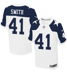 Men's Nike Dallas Cowboys #41 Keith Smith Elite White Throwback Alternate NFL Jersey