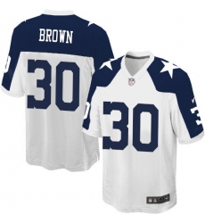 Men's Nike Dallas Cowboys #30 Anthony Brown Game White Throwback Alternate NFL Jersey