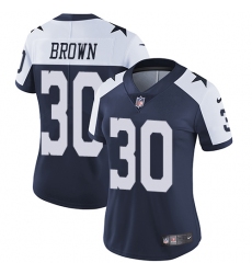 Women's Nike Dallas Cowboys #30 Anthony Brown Elite Navy Blue Throwback Alternate NFL Jersey