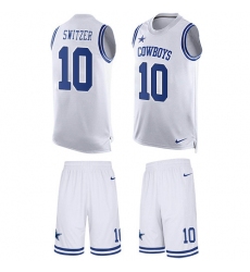 Men's Nike Dallas Cowboys #10 Ryan Switzer Limited White Tank Top Suit NFL Jersey