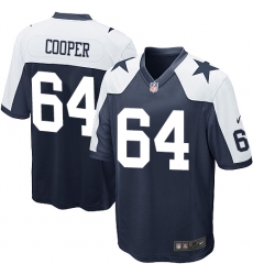 Men's Nike Dallas Cowboys #64 Jonathan Cooper Game Navy Blue Throwback Alternate NFL Jersey