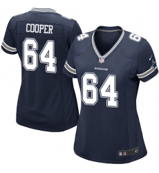 Women's Nike Dallas Cowboys #64 Jonathan Cooper Game Navy Blue Team Color NFL Jersey