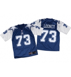 Men's Nike Dallas Cowboys #73 Joe Looney Elite White/Navy Throwback NFL Jersey