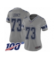 Women's Dallas Cowboys #73 Joe Looney Limited Gray Inverted Legend 100th Season Football Jersey