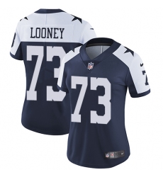 Women's Nike Dallas Cowboys #73 Joe Looney Elite Navy Blue Throwback Alternate NFL Jersey