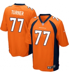 Men's Nike Denver Broncos #77 Billy Turner Game Orange Team Color NFL Jersey