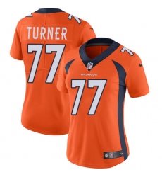 Women's Nike Denver Broncos #77 Billy Turner Elite Orange Team Color NFL Jersey