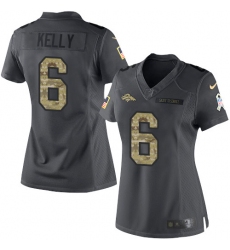 Women's Nike Denver Broncos #6 Chad Kelly Limited Black 2016 Salute to Service NFL Jersey