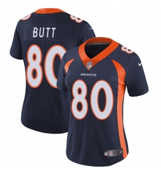 Women's Nike Denver Broncos #80 Jake Butt Elite Navy Blue Alternate NFL Jersey