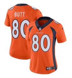 Women's Nike Denver Broncos #80 Jake Butt Elite Orange Team Color NFL Jersey