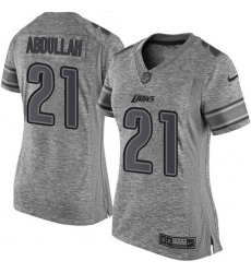 Women's Nike Detroit Lions #21 Ameer Abdullah Limited Gray Gridiron NFL Jersey