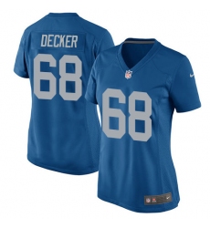 Women's Nike Detroit Lions #68 Taylor Decker Game Blue Alternate NFL Jersey