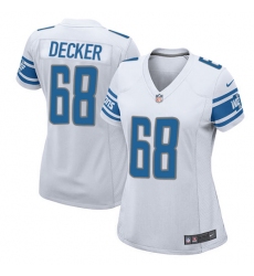 Women's Nike Detroit Lions #68 Taylor Decker Game White NFL Jersey