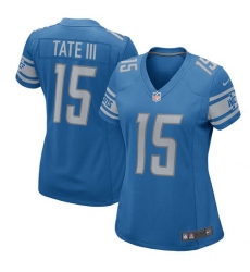 Women's Nike Detroit Lions #15 Golden Tate III Game Light Blue Team Color NFL Jersey