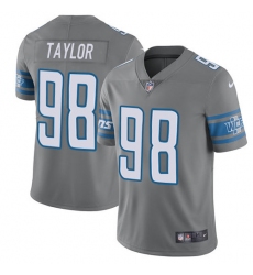 Men's Nike Detroit Lions #98 Devin Taylor Limited Steel Rush NFL Jersey