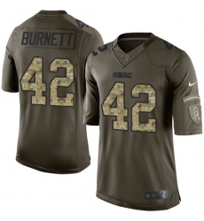 Men's Nike Green Bay Packers #42 Morgan Burnett Elite Green Salute to Service NFL Jersey