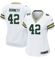 Women's Nike Green Bay Packers #42 Morgan Burnett Game White NFL Jersey
