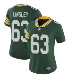 Women's Nike Green Bay Packers #63 Corey Linsley Elite Green Team Color NFL Jersey