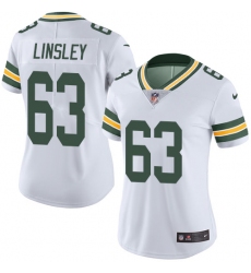 Women's Nike Green Bay Packers #63 Corey Linsley Elite White NFL Jersey