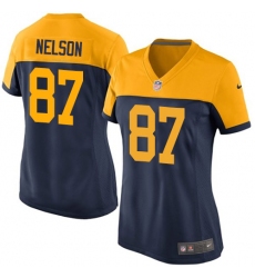 Women's Nike Green Bay Packers #87 Jordy Nelson Game Navy Blue Alternate NFL Jersey
