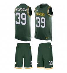 Men's Nike Green Bay Packers #39 Demetri Goodson Limited Green Tank Top Suit NFL Jersey