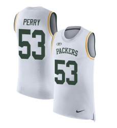 Men's Nike Green Bay Packers #53 Nick Perry Limited White Rush Player Name & Number Tank Top NFL Jersey