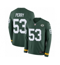 Youth Nike Green Bay Packers #53 Nick Perry Limited Green Therma Long Sleeve NFL Jersey