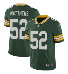 Youth Nike Green Bay Packers #52 Clay Matthews Elite Green Team Color NFL Jersey