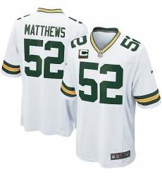 Youth Nike Green Bay Packers #52 Clay Matthews Elite White C Patch NFL Jersey