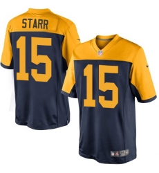 Youth Nike Green Bay Packers #15 Bart Starr Elite Navy Blue Alternate NFL Jersey