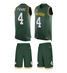 Men's Nike Green Bay Packers #4 Brett Favre Limited Green Tank Top Suit NFL Jersey