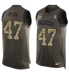 Men's Nike Green Bay Packers #47 Jake Ryan Limited Green Salute to Service Tank Top NFL Jersey