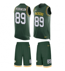 Men's Nike Green Bay Packers #89 Dave Robinson Limited Green Tank Top Suit NFL Jersey