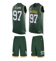 Men's Nike Green Bay Packers #97 Kenny Clark Limited Green Tank Top Suit NFL Jersey