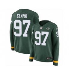 Women's Nike Green Bay Packers #97 Kenny Clark Limited Green Therma Long Sleeve NFL Jersey