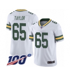 Men's Green Bay Packers #65 Lane Taylor White Vapor Untouchable Limited Player 100th Season Football Jersey