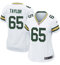 Women's Nike Green Bay Packers #65 Lane Taylor Game White NFL Jersey