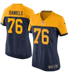 Women's Nike Green Bay Packers #76 Mike Daniels Elite Navy Blue Alternate NFL Jersey