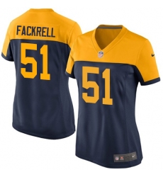 Women's Nike Green Bay Packers #51 Kyler Fackrell Elite Navy Blue Alternate NFL Jersey