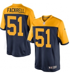 Youth Nike Green Bay Packers #51 Kyler Fackrell Elite Navy Blue Alternate NFL Jersey