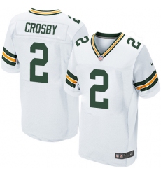 Men's Nike Green Bay Packers #2 Mason Crosby Elite White NFL Jersey
