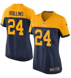 Women's Nike Green Bay Packers #24 Quinten Rollins Game Navy Blue Alternate NFL Jersey
